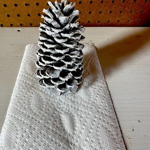 Snow covered Pine Cone; 4” to 5” tall; 3”across